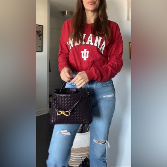 Top handle and shoulder woven bag - Picture 7 of 9